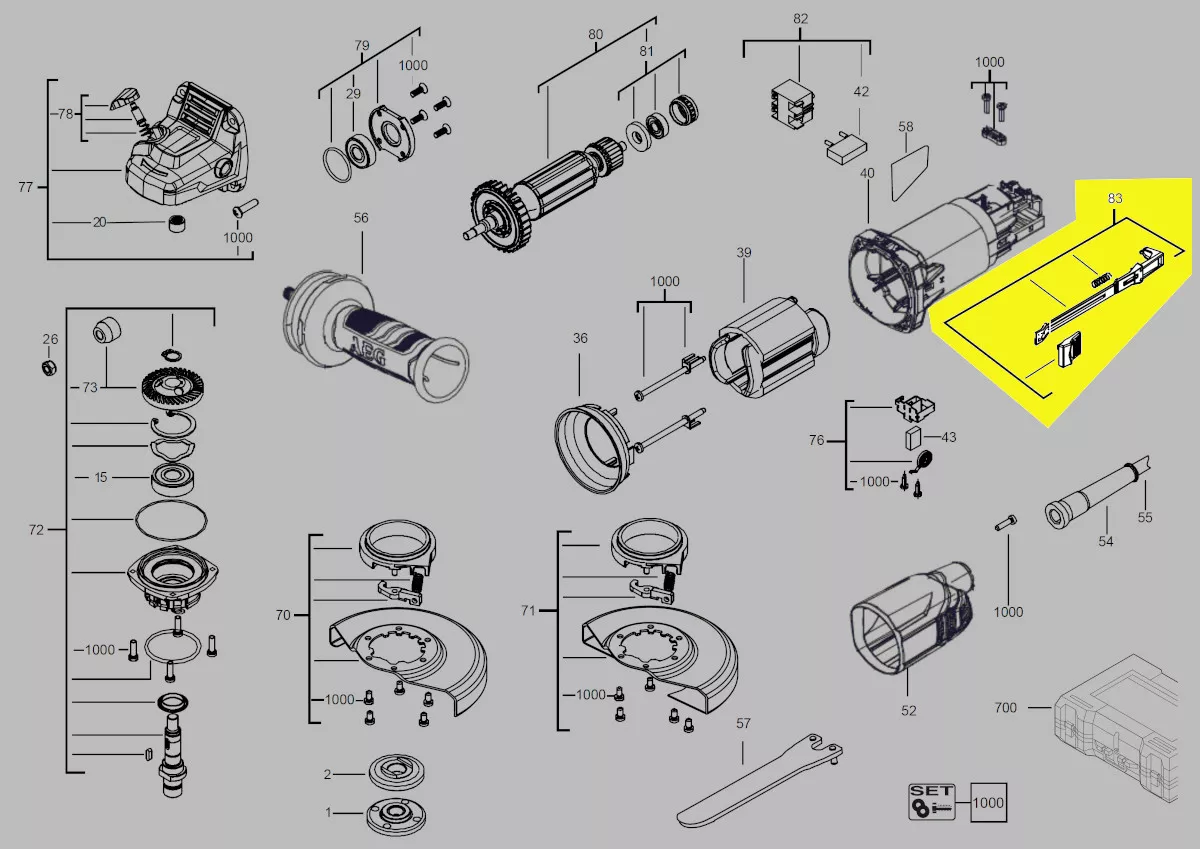 Levier interrupteur réf. 4931453708 AEG